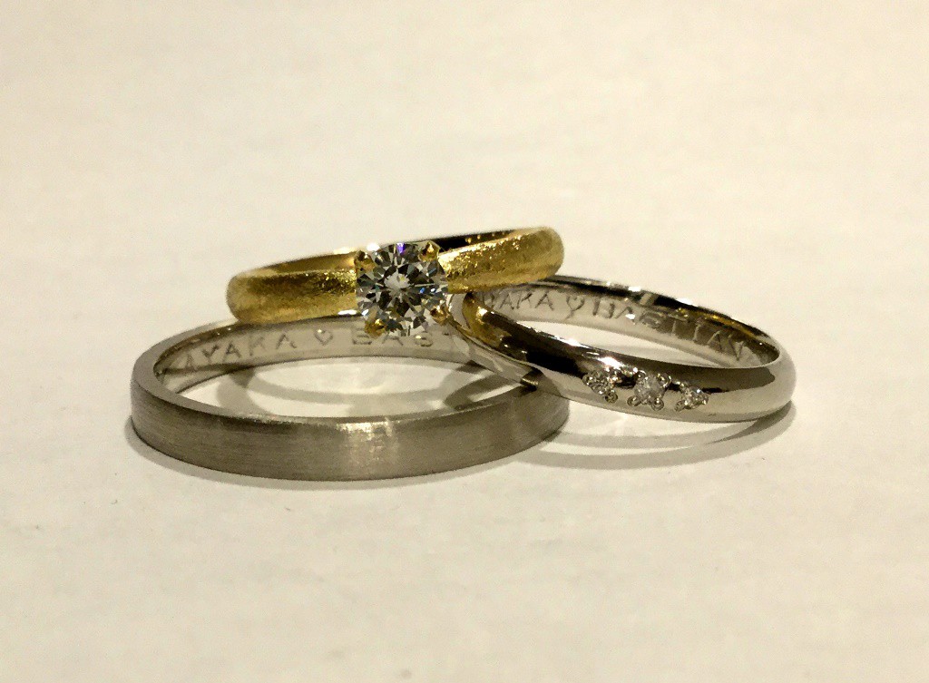 甲丸(2.5mm)・平打(2.5mm)・甲丸(2.5mm)